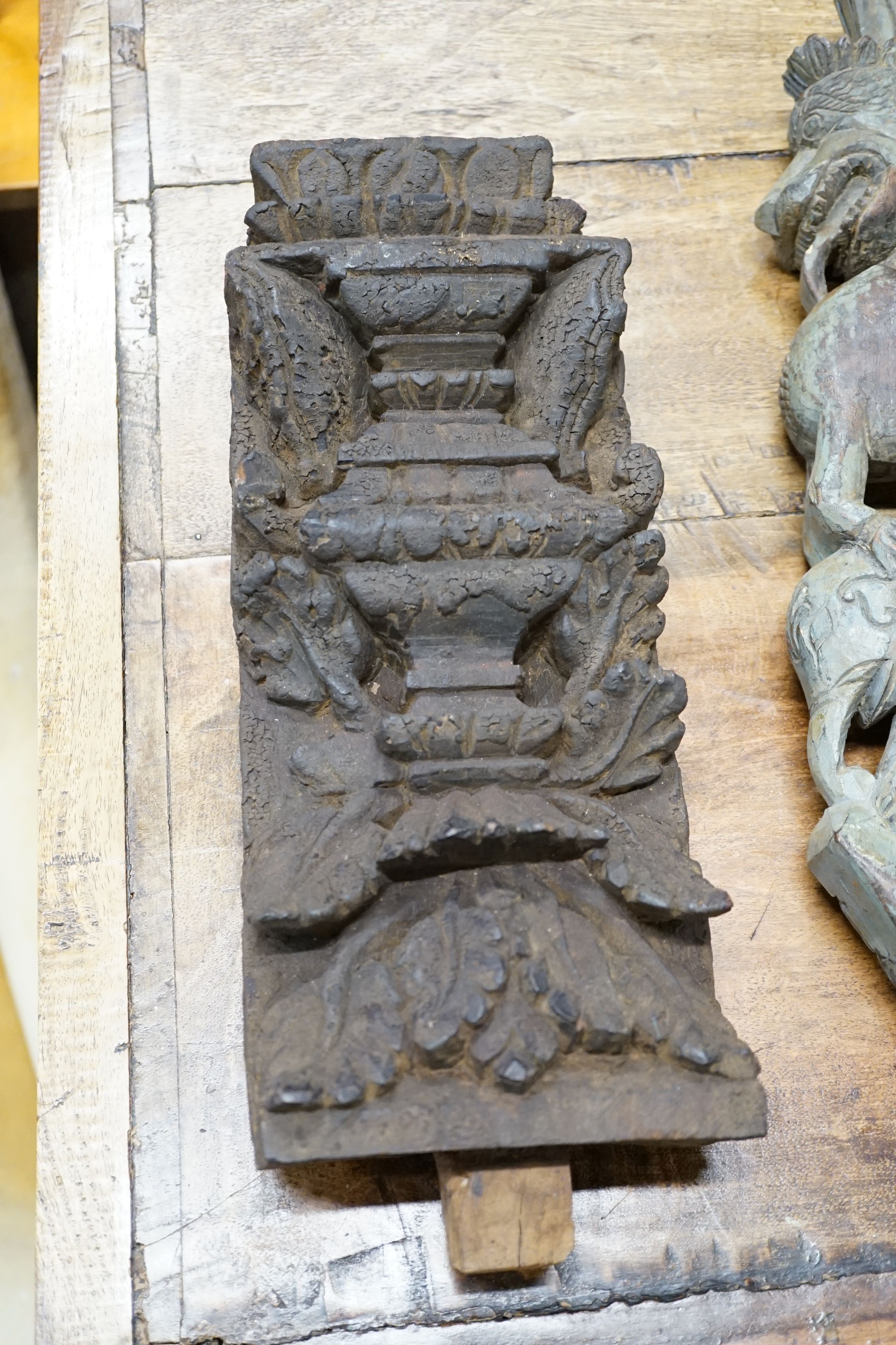 Three assorted Indian hardwood carvings, largest 48cm
